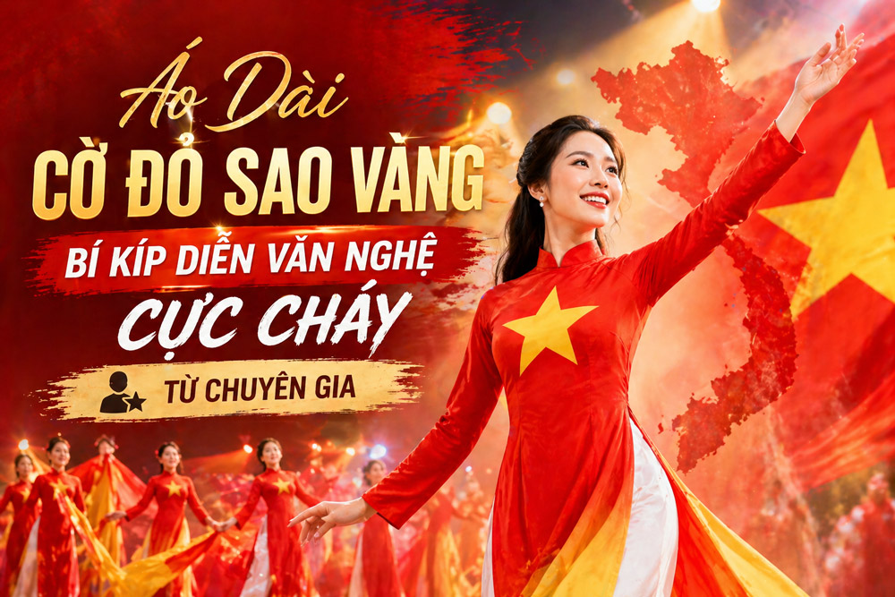 cho thuê áo dài cờ đỏ sao vàng tại tphcm