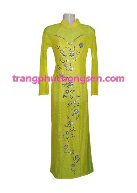 Áo dài lưới kết cườm 08