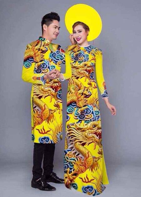 Áo dài thời trang cặp 01