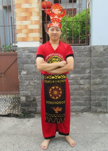 Âu Lạc nam nhung đỏ có tay đai nổi