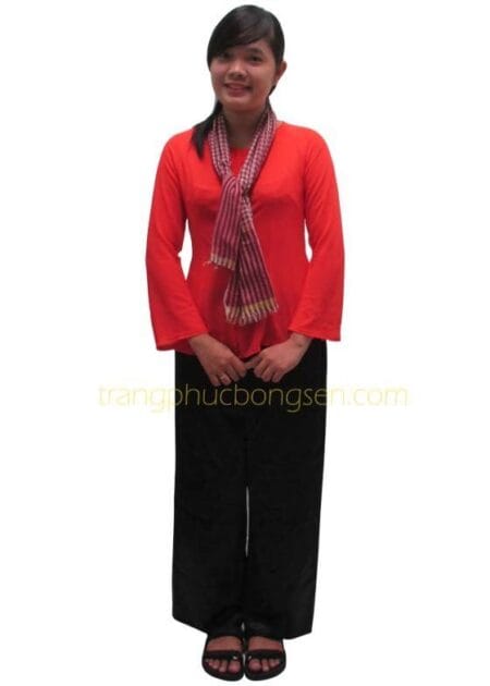 Đồ bà ba chiffon màu đỏ