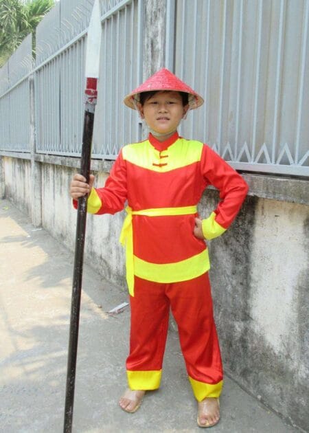 Đồ lính Tây Sơn trẻ em đỏ