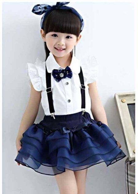 Đồng phục múa - Áo váy trẻ em màu xanh