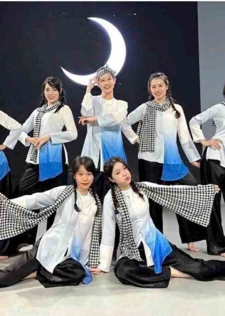 Trang phục bà ba  múa văn nghệ múa hát sử ca - xanh dương