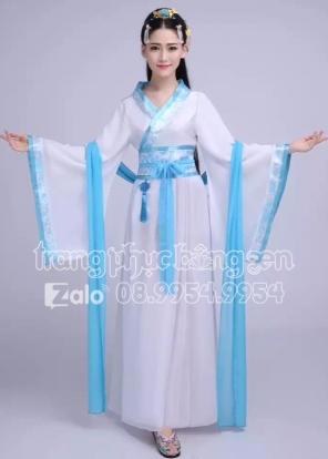 Trang phục Hằng Nga cổ trang màu xanh