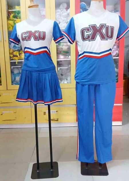 Trang phục nhảy cổ động trắng xanh dương