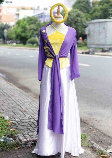 Trang phục tứ thân hoa 3D màu tím