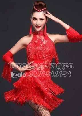 Váy đầm nhảy Latinh sexydance màu đỏ